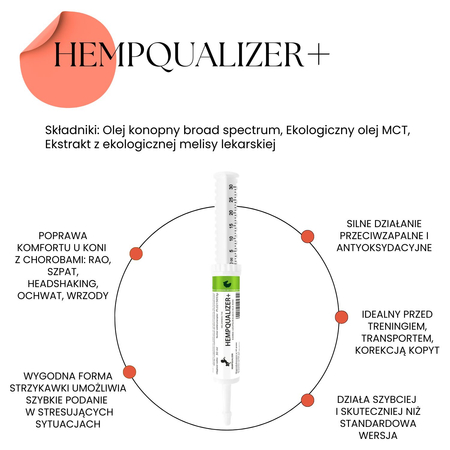 HEMPQUALIZER+ Preparat uspakajający dla koni EXTRA STRONG 30 ml