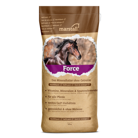 MARSTALL Force - bezzbożowy dodatek witaminowo-mineralny dla koni - 10KG