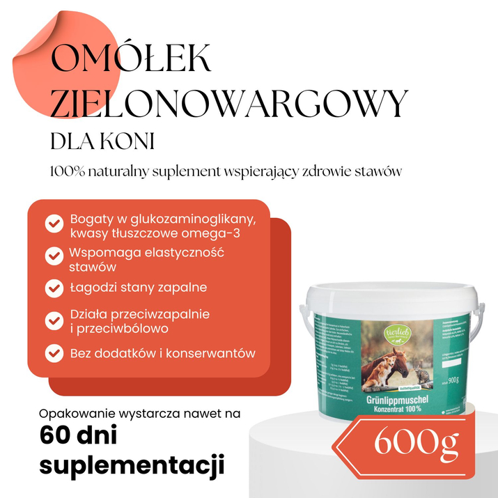 TIERLIEB Suplement na stawy ścięgna i aparat ruchu dla koni Omułek zielonowargowy - 900g