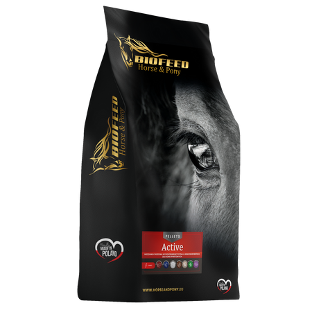 BIOFEED Horse & Pony Active Pellets dla koni i kuców w intensywnym treningu - 25 kg 