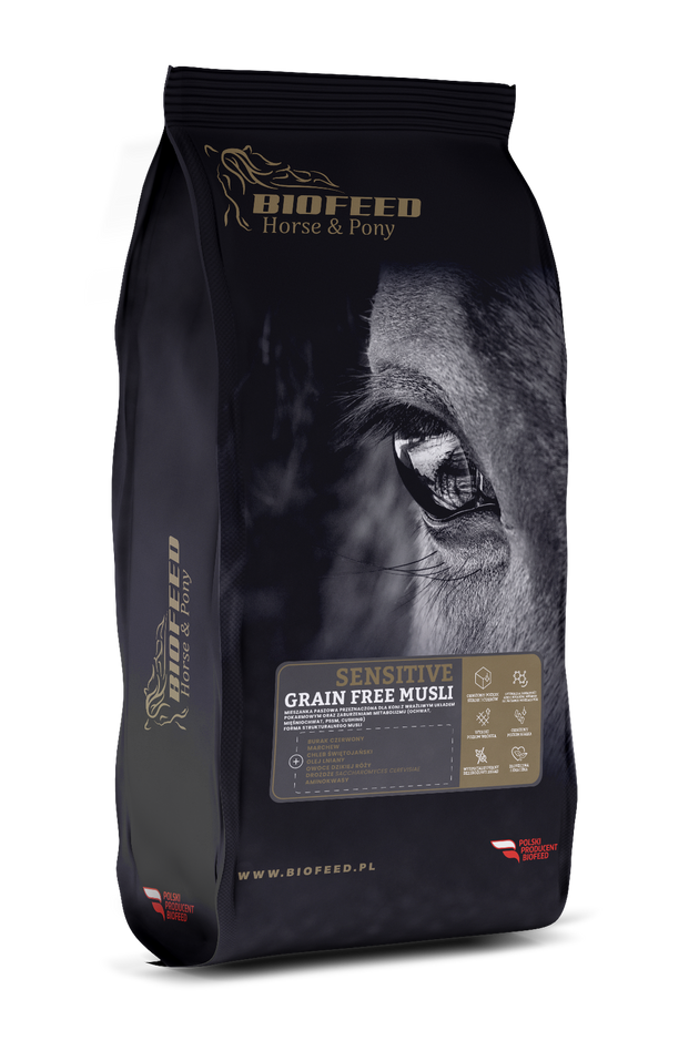 BIOFEED Horse & Pony Sensitive Grain Free Musli dla koni i kuców z wrażliwym przewodem pokarmowym - 20 kg