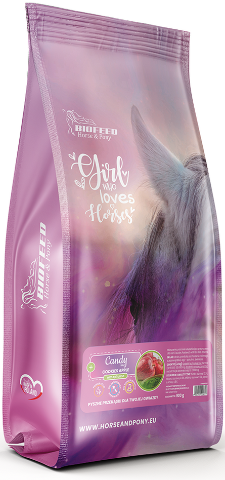 BIOFEED Horse & Pony Candy Cookies Apples with spirulina przeznaczone dla koni i kuców - 900 g