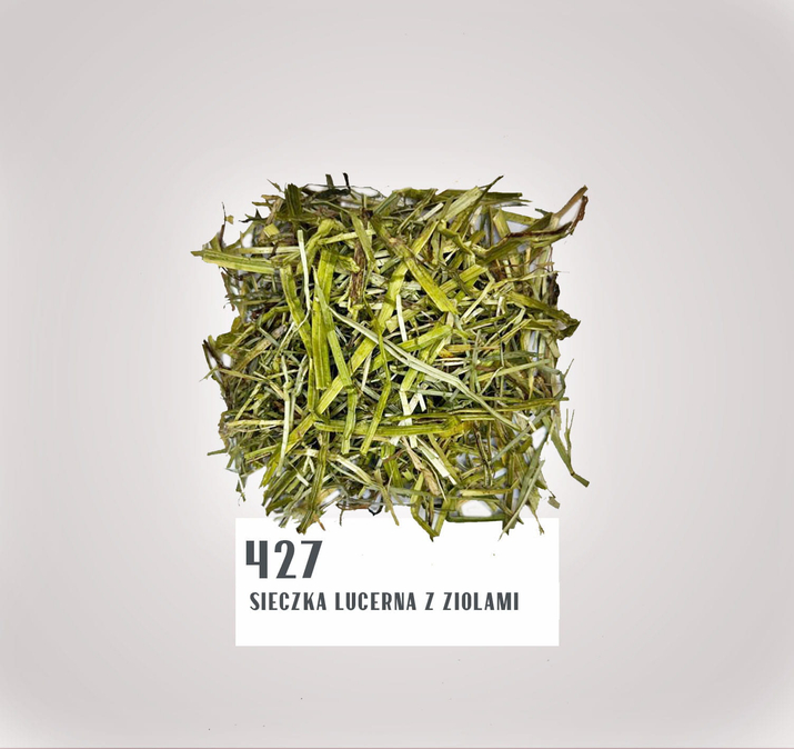  IL CAMPIONE „427” Sieczka Lucerna z Ziołami dla koni odżywcza aromatyczna pobudzająca apetyt - 15 kg