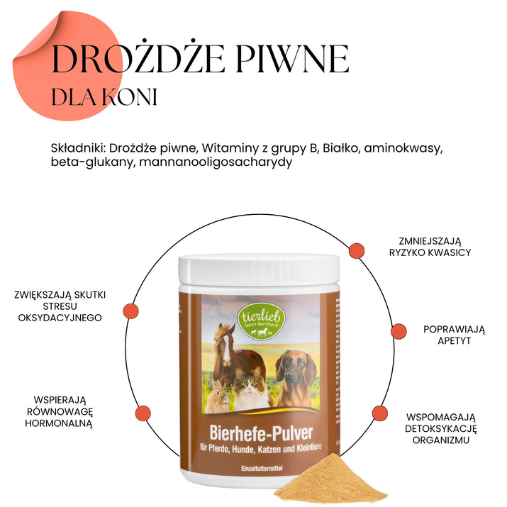 TRIELIEB Drożdże piwne dla koni witamina B prebiotyk - 600g