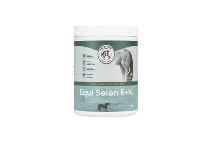 Equibiotic Equi Selen E+K2 wpływa na prawidłową regenerację włókien mięśniowych zwiększając efektywność pracy konia - 1kg