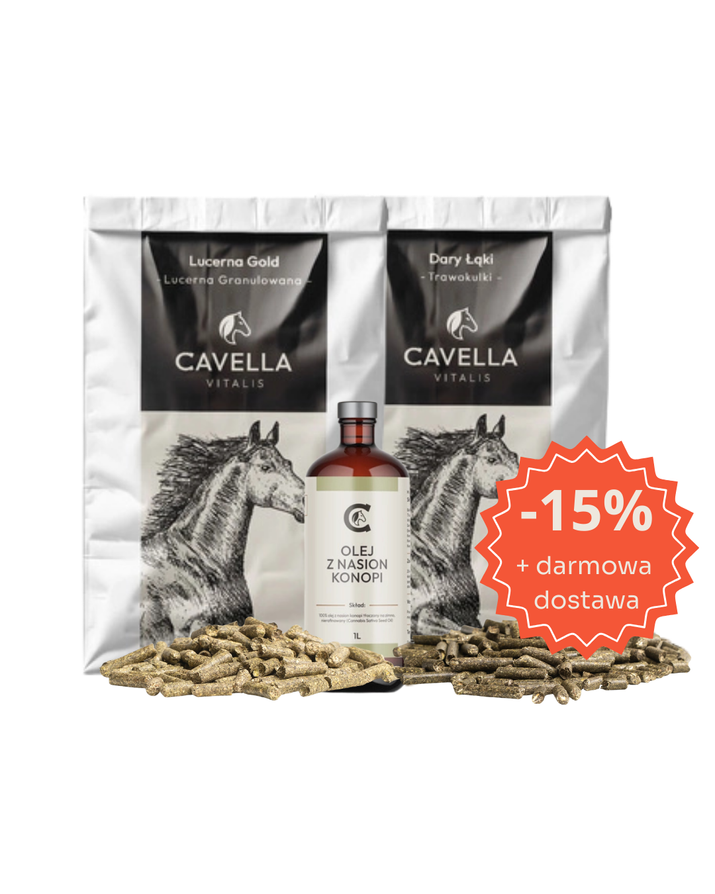 CAVELLA Zawsze w formie - Olej z konopi, Trawokulki, Lucerna granulowana