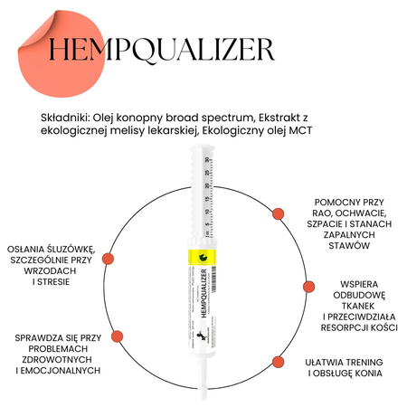 HEMPQUALIZER Preparat uspakajający dla koni konopny 30 ml 