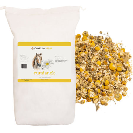 CAVELLA Zioła dla koni Rumianek Całe Kwiaty - 1KG