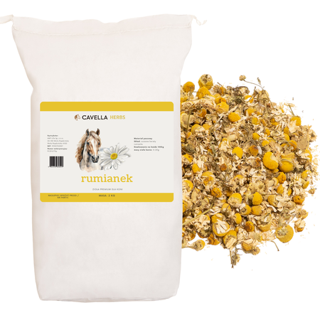 CAVELLA Zioła dla koni Rumianek Całe Kwiaty - 2KG