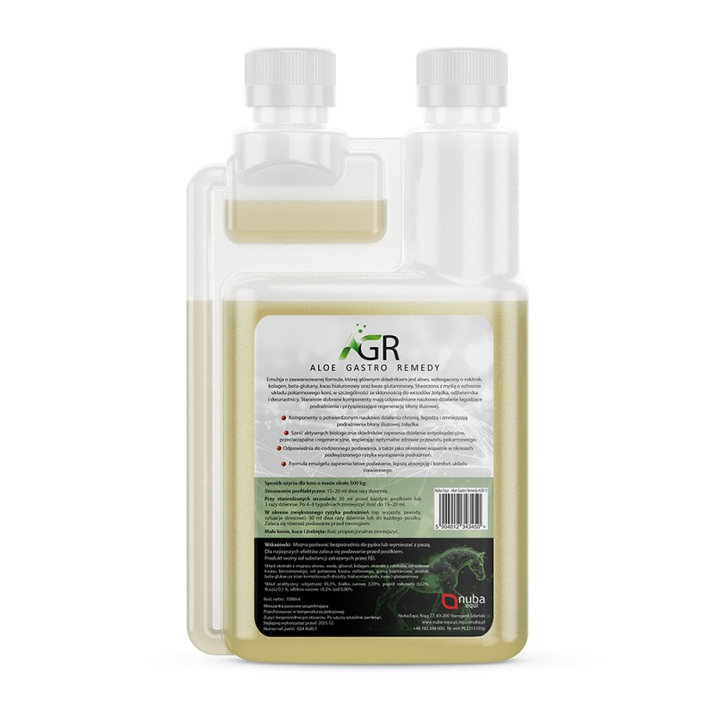 NUBA EQUI AGR Aloe Gastro Remedy - ochrona układu pokarmowego koni  - 1L